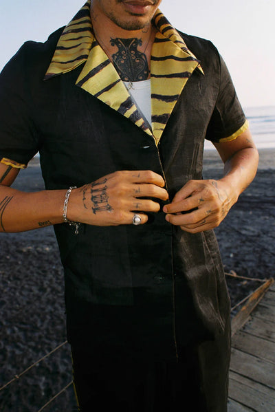 Jazmin Nixey Gianni Shirt in Black and Gold