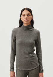 American Vintage VEDINY Turtle Neck Top in Charcoal