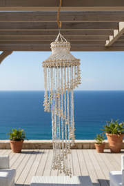 Shell Chandelier Spiral White Nassa Cream Nerite