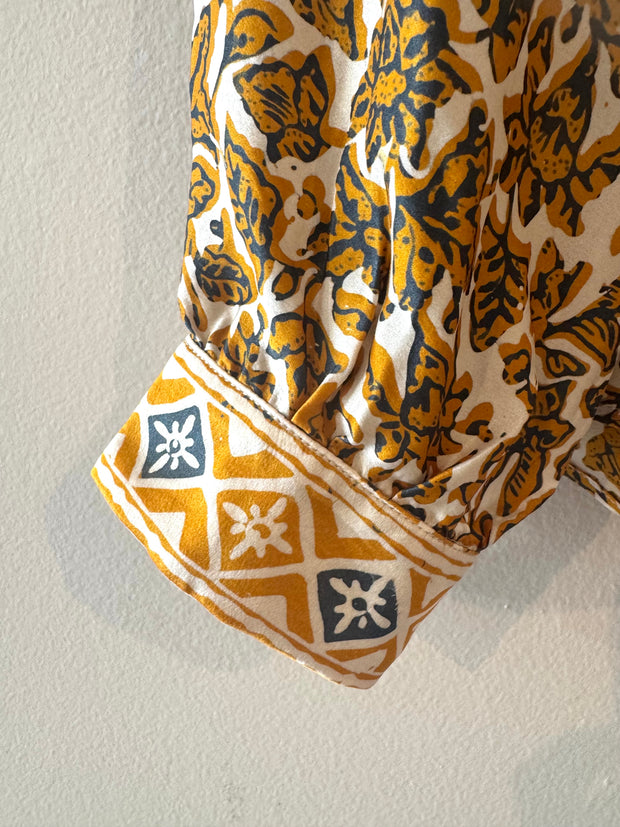 Marseille Silk Blouse in Gold