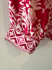 Marseille Silk Blouse in Red Pink