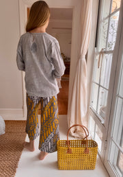 Batik Palazzo Pant in Golden Storm