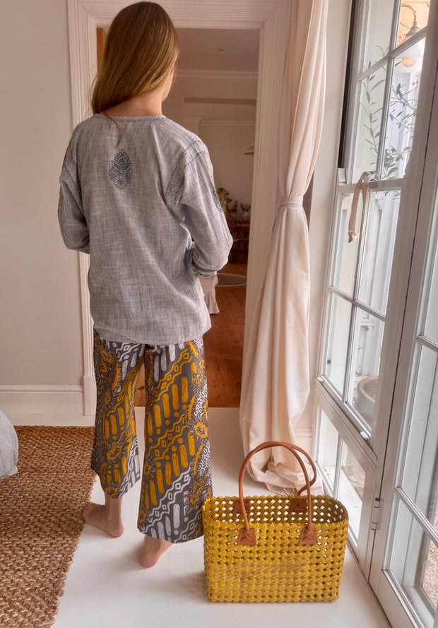 Batik Palazzo Pant in Golden Storm
