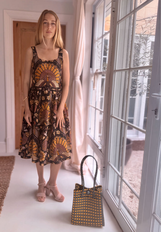 Paxos Midi Dress in Blackbird
