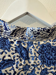 Belize Silk Shirt Dress in Blue Camelia .