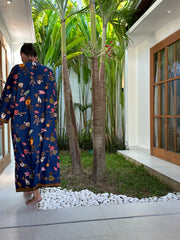 Iridescent Sea Batik Kimono in Royal Blue