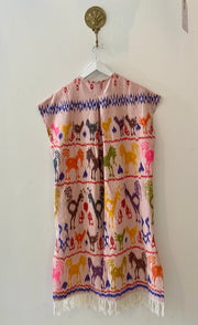 Ponza Island Dress in Pink Animal Ikat