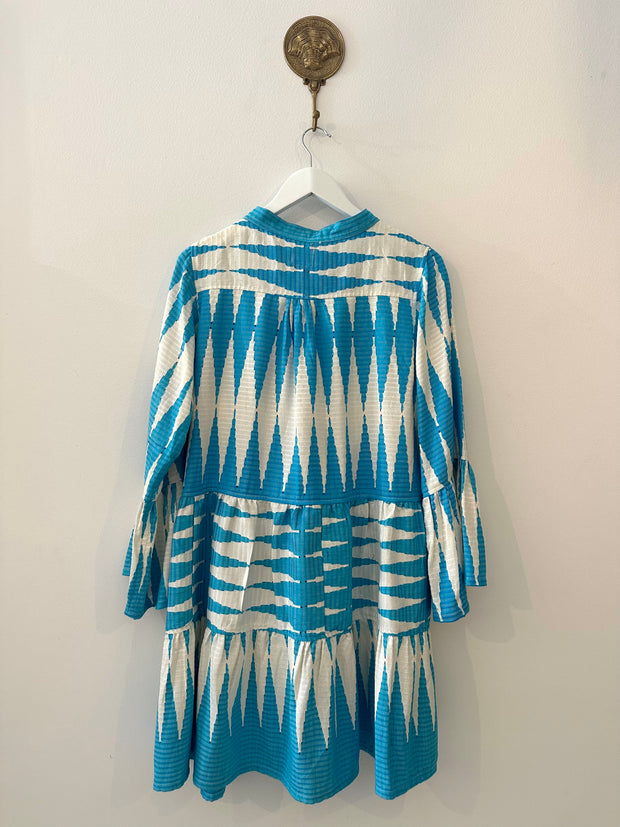 Marrakech Dress in Blue/White