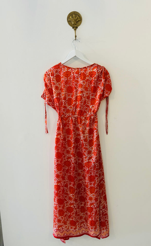 Antibes Silk Dress in Burnt Orange