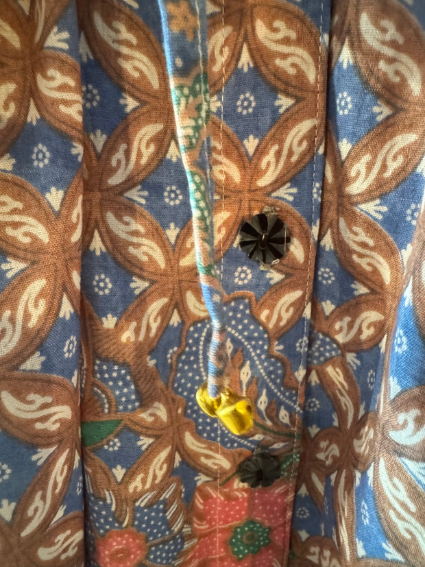 Cotton Batik Belize Shirt Dress in Blue butterfly