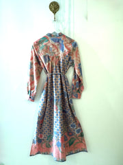 Cotton Batik Belize Shirt Dress in Blue butterfly