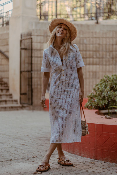 Cuba Libre Embroidered Cotton shirt dress