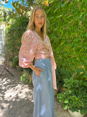 Belize Wrap Top in Cherry Blossom
