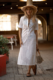 Cuba Libre Embroidered Cotton shirt dress