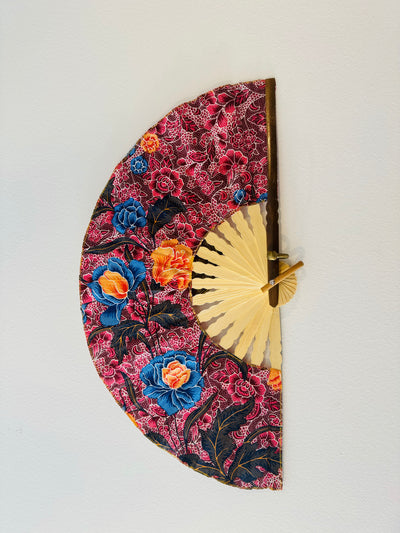 Batik Fabric Hand held fan 28cm