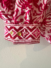 Marseille Silk Blouse in Red Pink