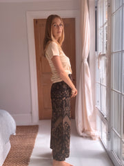 Batik Palazzo Pant in Black and Gold