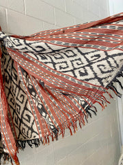Ikat Beach Towel Sarong in Concrete and Clay