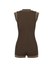 Its Now Cool Button up Onesie in  Choc Butter Crimp