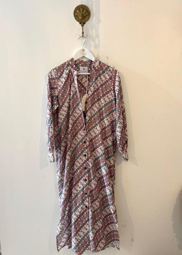 Cotton Batik Belize Shirt Dress in Muskstick