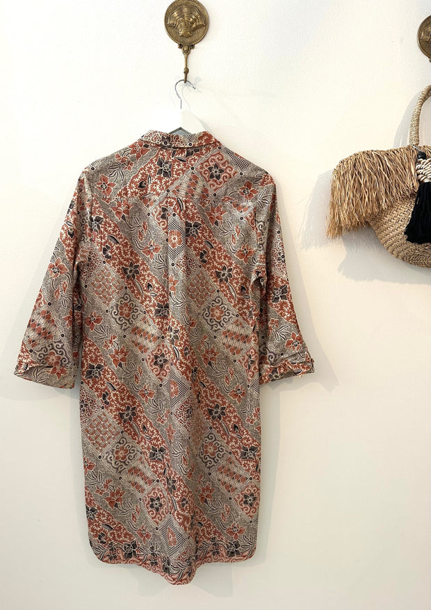 New Yorker Dress in brown batik