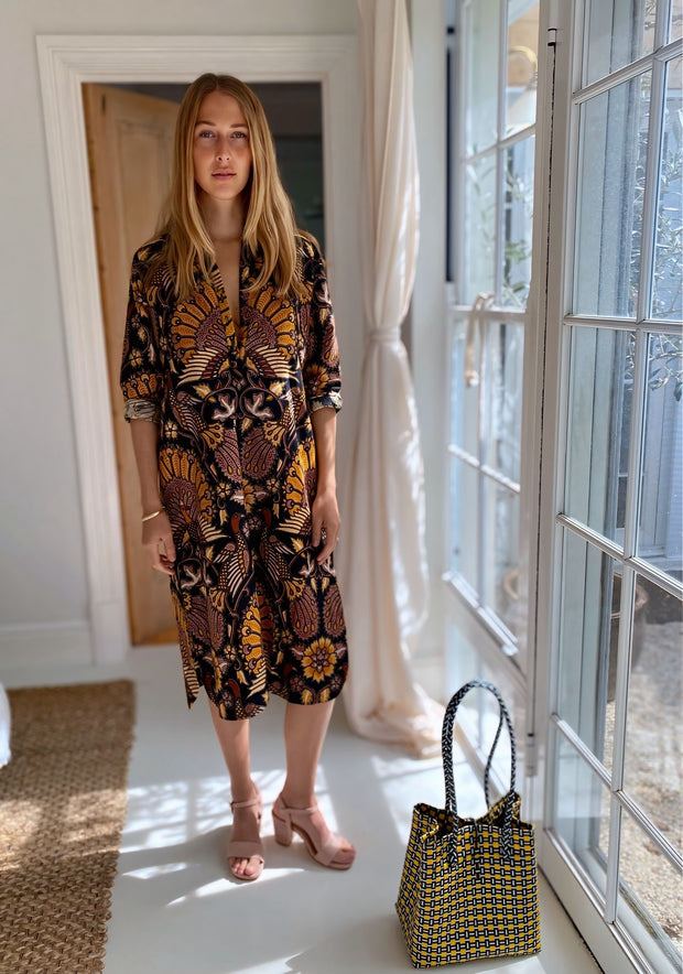 Amira Kaftan in the Blackbird Batik Print