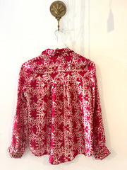 Marseille Silk Blouse in Red Pink