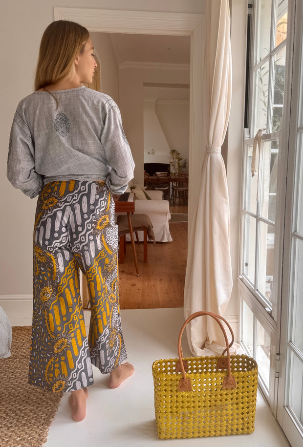 Batik Palazzo Pant in Golden Storm
