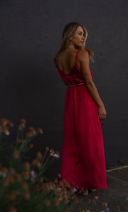 Arielle Maxi Dress in Vivid Pink