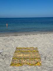 Ikat Gold Animals Beach Towel Sarong