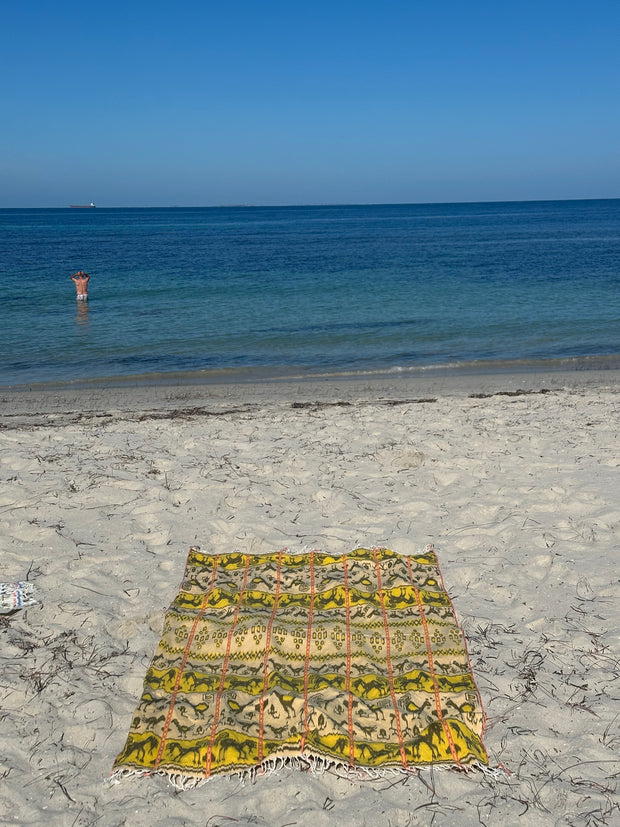 Ikat Gold Animals Beach Towel Sarong