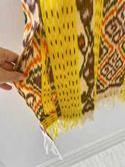 Ponza Island Dress in Yellow Flower Ikat