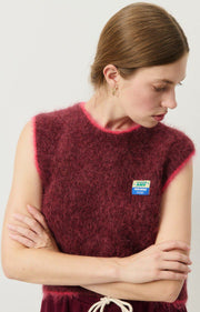 American Vintage BYMI Sleeveless Jumper Burgundy/Black Melange