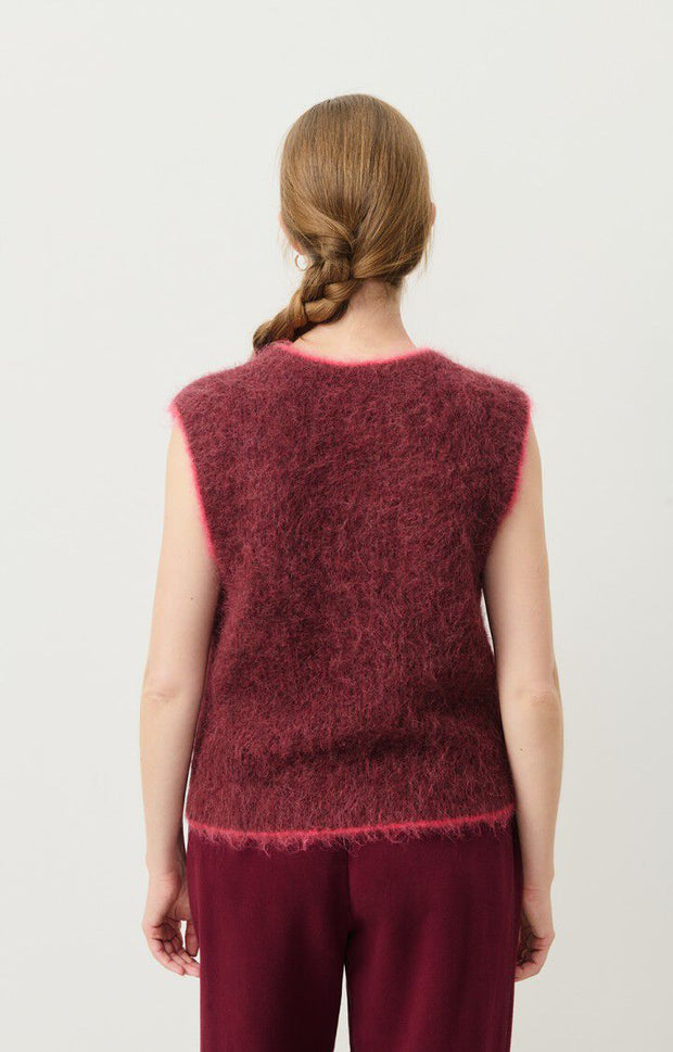 American Vintage BYMI Sleeveless Jumper Burgundy/Black Melange