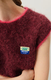 American Vintage BYMI Sleeveless Jumper Burgundy/Black Melange