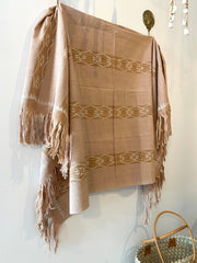 Ikat Beach Towel Rote Sarong in Tan