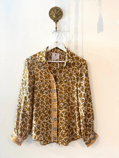 Marseille Silk Blouse in Gold