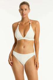 SEA LEVEL Caracus Tri Halter Top in Coconut