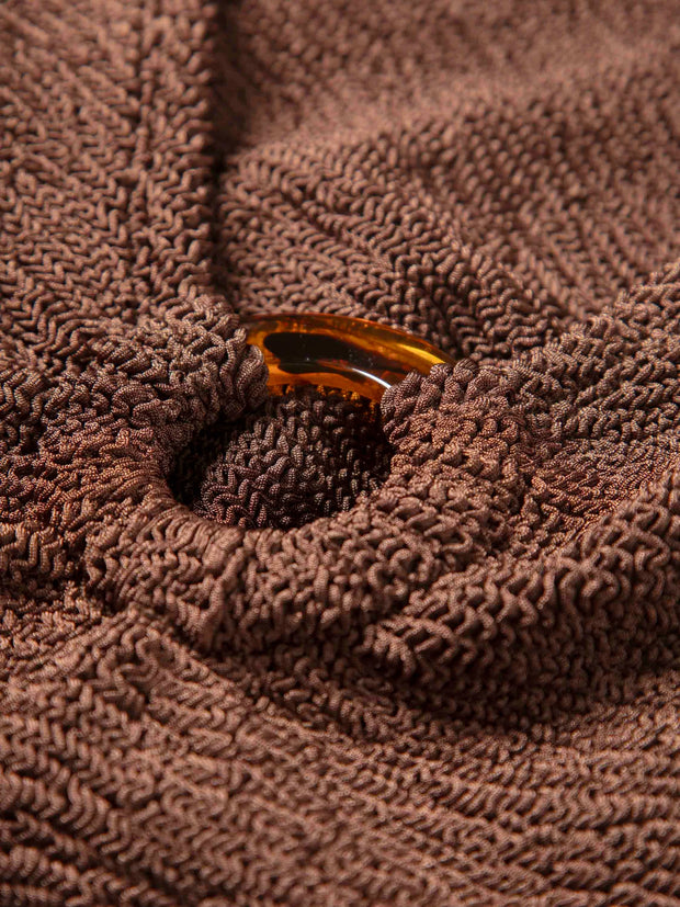 HUNZA G Celine Swimsuit in Metallic Chocolate