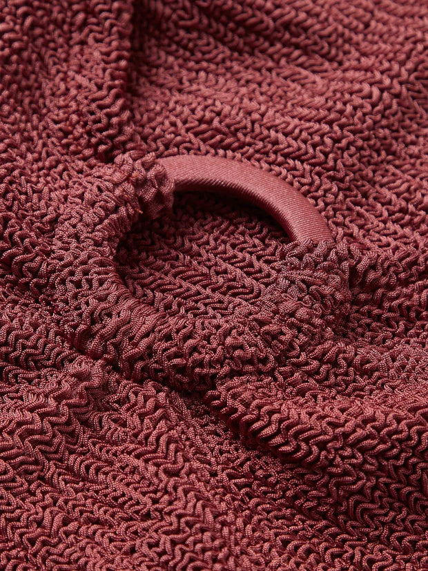 HUNZA G Coverage Celine Swimsuit in Metallic Rosewood