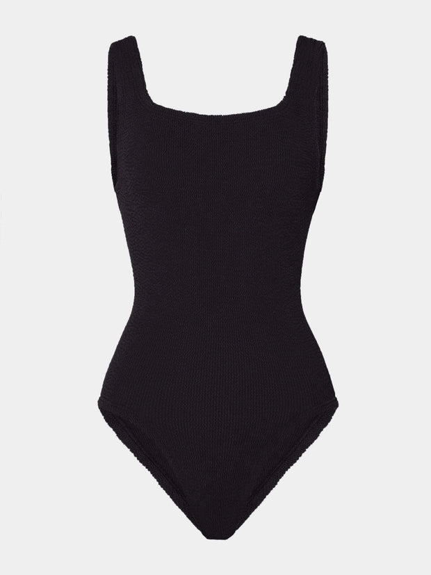 HUNZA G Coverage Square Neck Swimsuit in Black