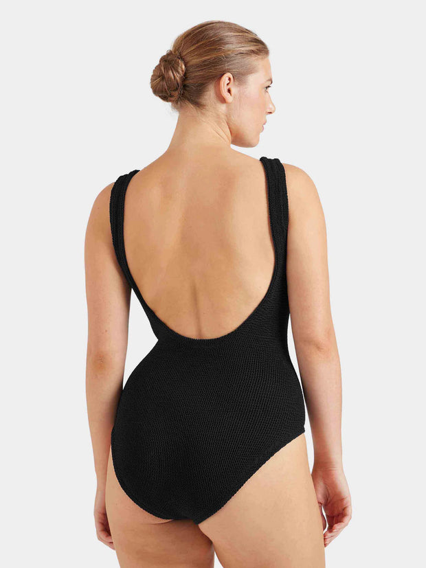 HUNZA G Coverage Square Neck Swimsuit in Black