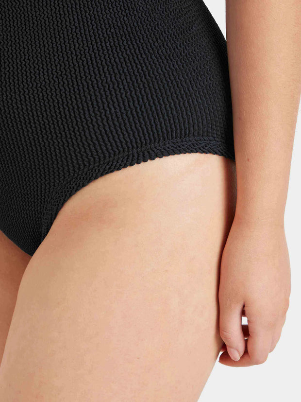 HUNZA G Coverage Square Neck Swimsuit in Black