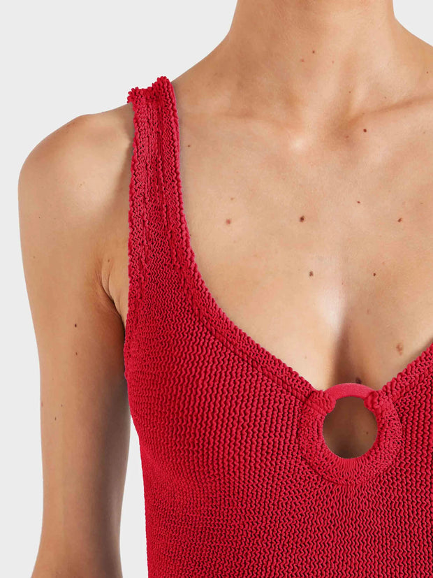 HUNZA G Coverage Celine Swimsuit in Red