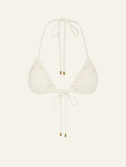 PRE ORDER - PEONY Embroidered String Tri in cream