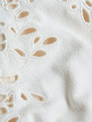 PRE ORDER - PEONY Embroidered String Tri in cream