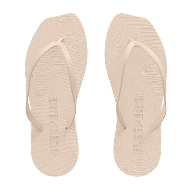 SLEEPERS Premium Grade Tapered Rubber Flip flops in Eggnog