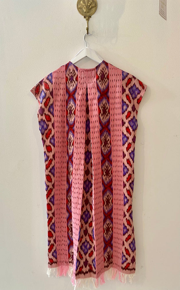 Ponza Island Dress in Pale Pink Ikat