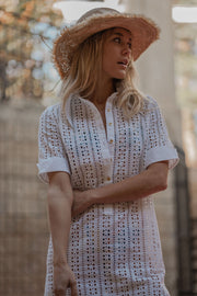 Cuba Libre Embroidered Cotton shirt dress