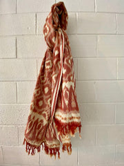 Ikat Beach Towel Sarong Cinnamon